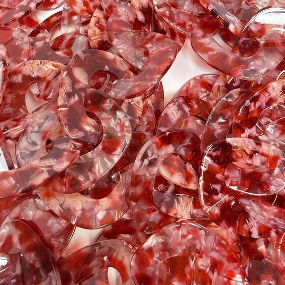 Sassy Jones Zaria’ Luxe Chain Necklace & Oversized Studs In Red New - Picture 5 of 7